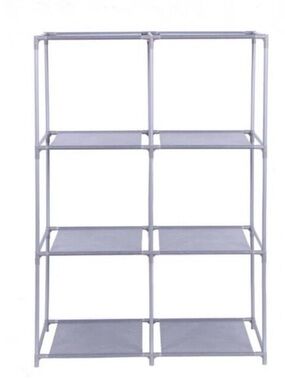 Gray 6-Cube Metal Storage Rack Modular Organizer Unit Shelving - Gray, NEW - $15